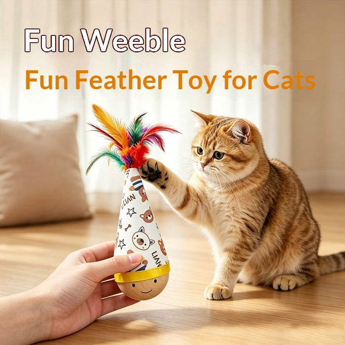 Tumbler Cat Toy Feather Teaser Wand